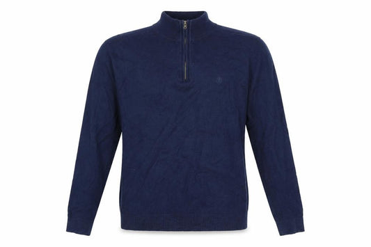 Front view of FatFace Men’s Blue 1/2 Zip Cotton Wool Jumper XL Regular Knit