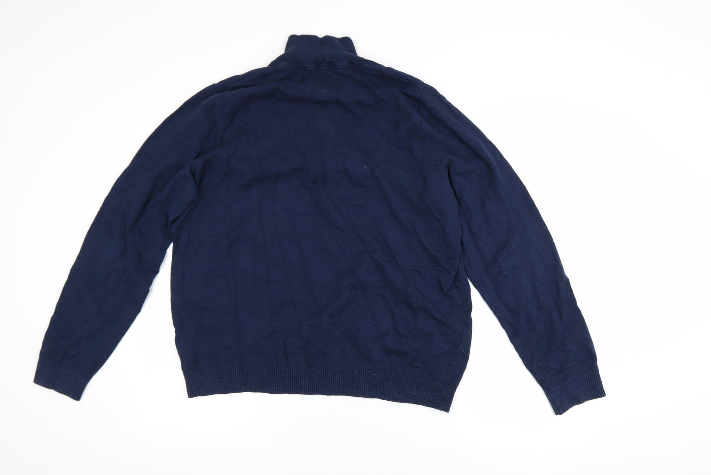 Fat Face Men’s Blue 1/2 Zip Cotton Wool Jumper XL Regular Knit