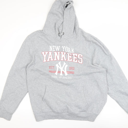 Majestic Athletic Men's Grey 2XL Pullover Hoodie New York Yankees