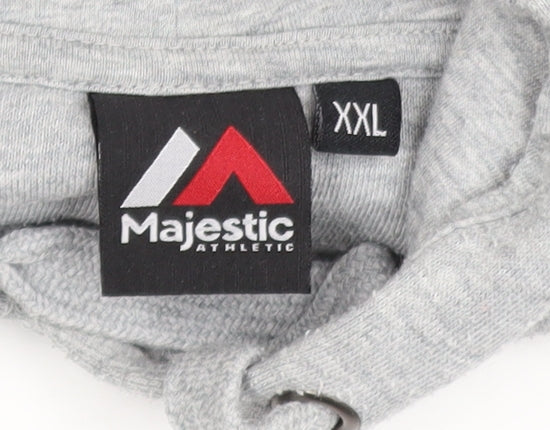 Majestic Athletic Men's Grey 2XL Pullover Hoodie New York Yankees