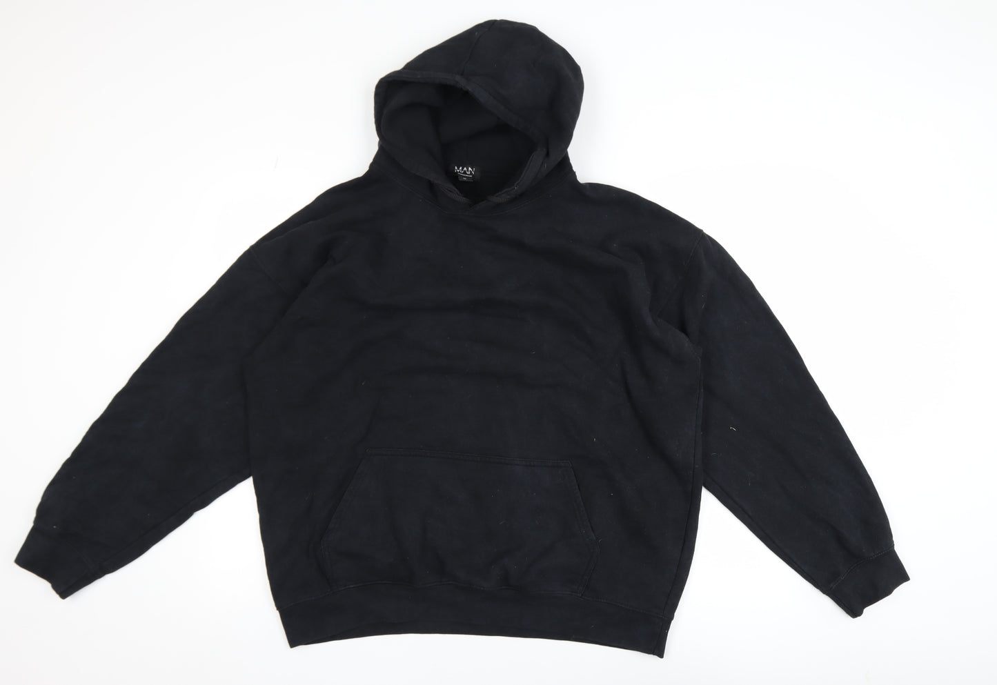 BoohooMAN Men's Black Pullover Hoodie Medium Graphic Limited Edition