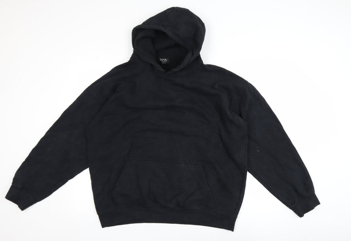 BoohooMAN Men's Black Pullover Hoodie Medium Graphic Limited Edition