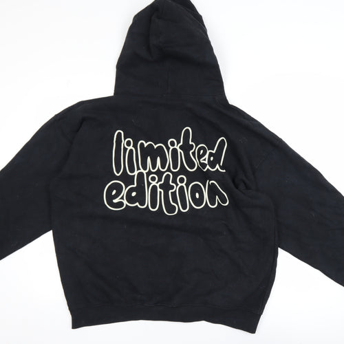 BoohooMAN Men's Black Pullover Hoodie Medium Graphic Limited Edition