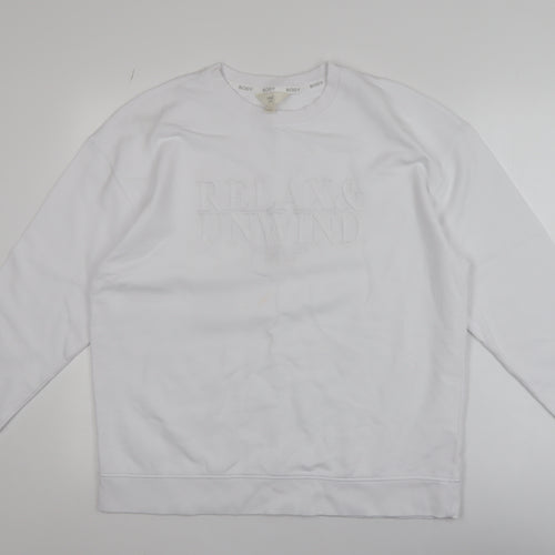 Marks and Spencer Women White Relax & Unwind Pullover Sweatshirt L
