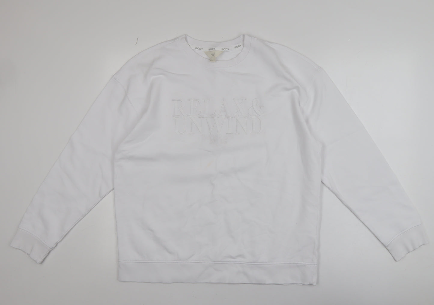 Marks and Spencer Women White Relax & Unwind Pullover Sweatshirt L