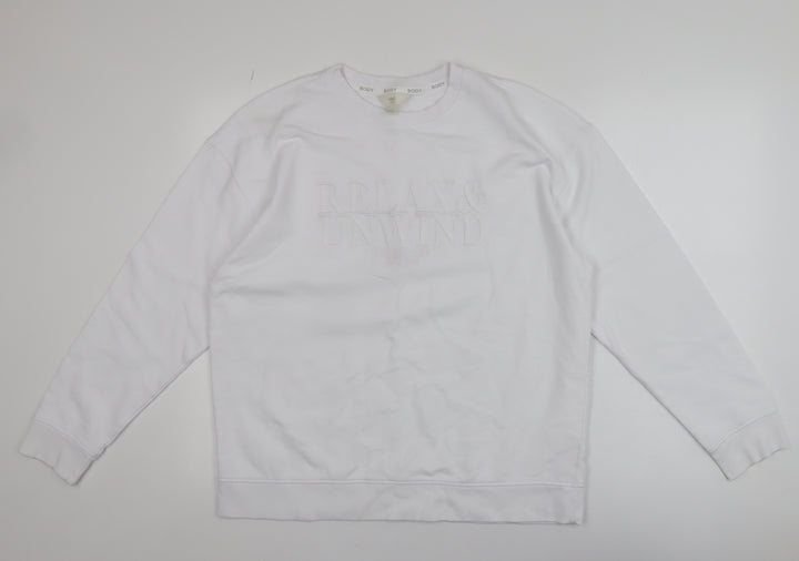 Marks and Spencer Women White Relax & Unwind Pullover Sweatshirt L