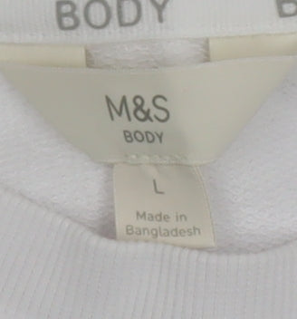 Marks and Spencer Women White Relax & Unwind Pullover Sweatshirt L