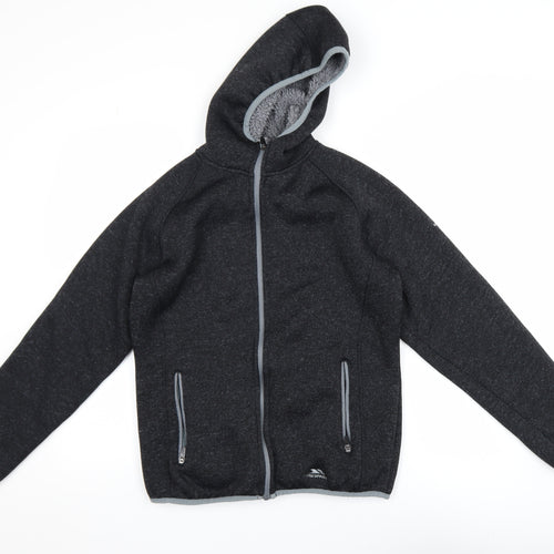 Trespass Men Black M Hooded Fleece Lined Full Zip Outdoor Jacket
