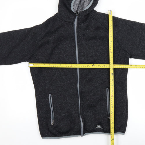 Trespass Men Black M Hooded Fleece Lined Full Zip Outdoor Jacket