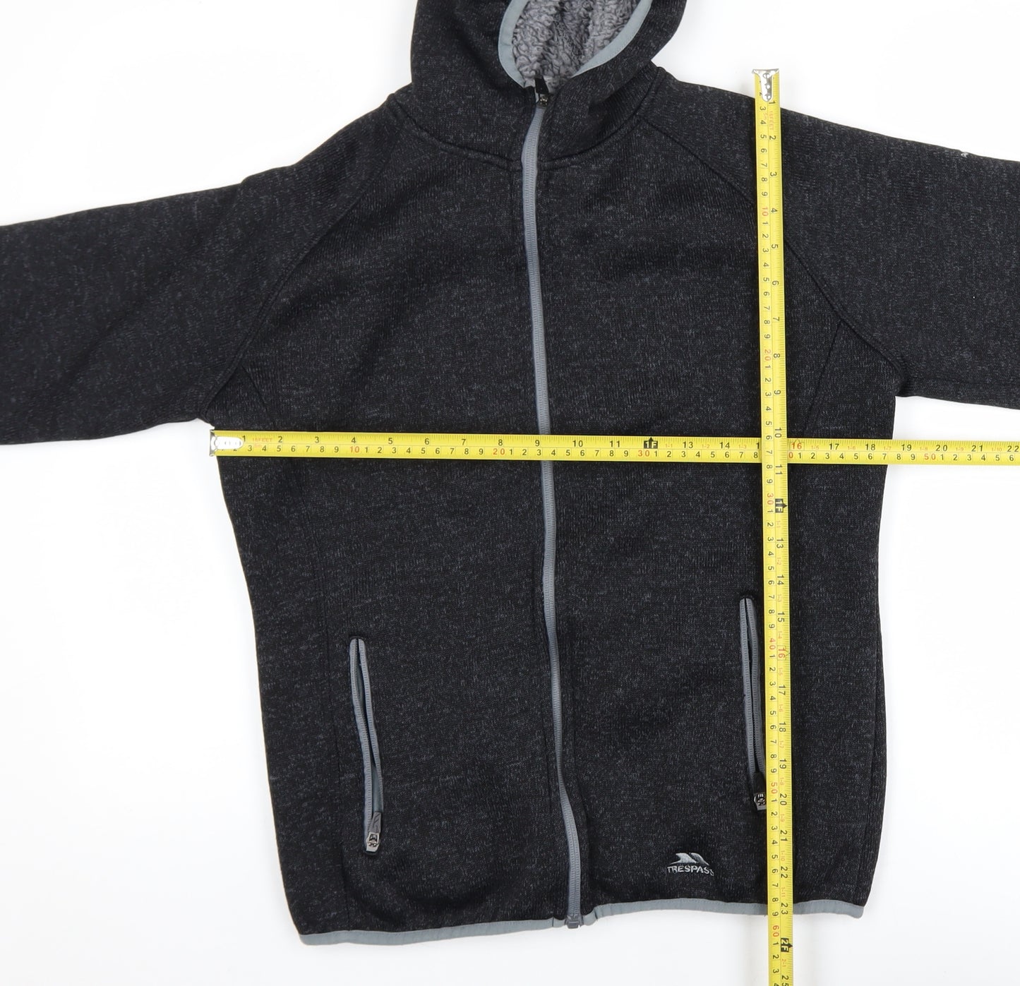Trespass Men Black M Hooded Fleece Lined Full Zip Outdoor Jacket