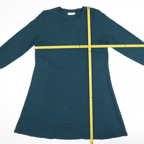 FatFace Women’s Green Knit A-Line Dress Size 16 3/4 Sleeve