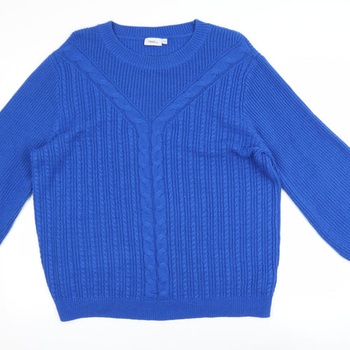 Next Women Blue Acrylic Cable Knit Crew Neck Jumper Size 20