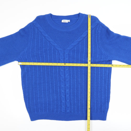 Next Women Blue Acrylic Cable Knit Crew Neck Jumper Size 20