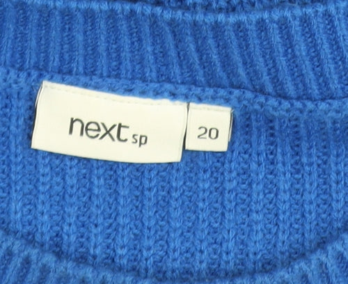 Next Women Blue Acrylic Cable Knit Crew Neck Jumper Size 20