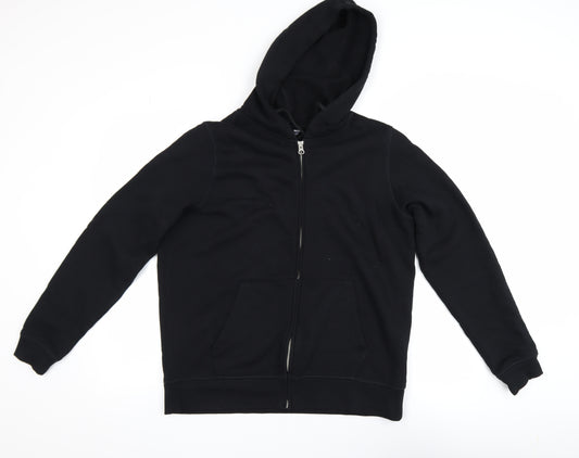 Marks and Spencer Mens Black Hooded Full Zip Cotton Jacket Size M