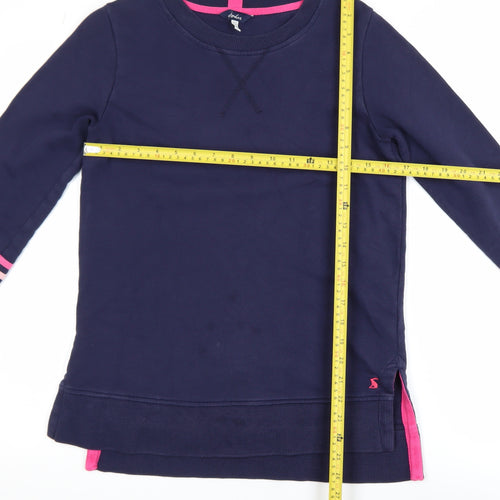 Joules Womens Blue Rainbow Stripe Cotton Crew Neck Jumper UK 8