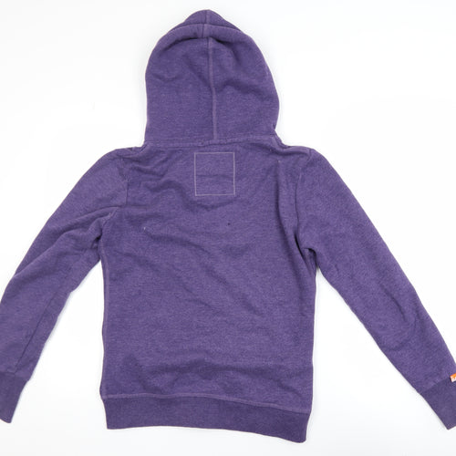 Superdry Women Purple Hooded Full Zip Fleece Jacket Size M