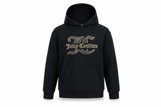 Juicy Couture Girls Black Pullover Hoodie 10-11Y Logo Fleece Sweatshirt