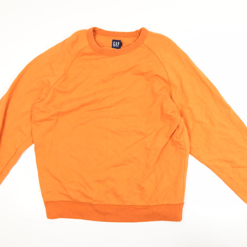 GAP Men's Orange XL Crew Neck Cotton Pullover Sweatshirt