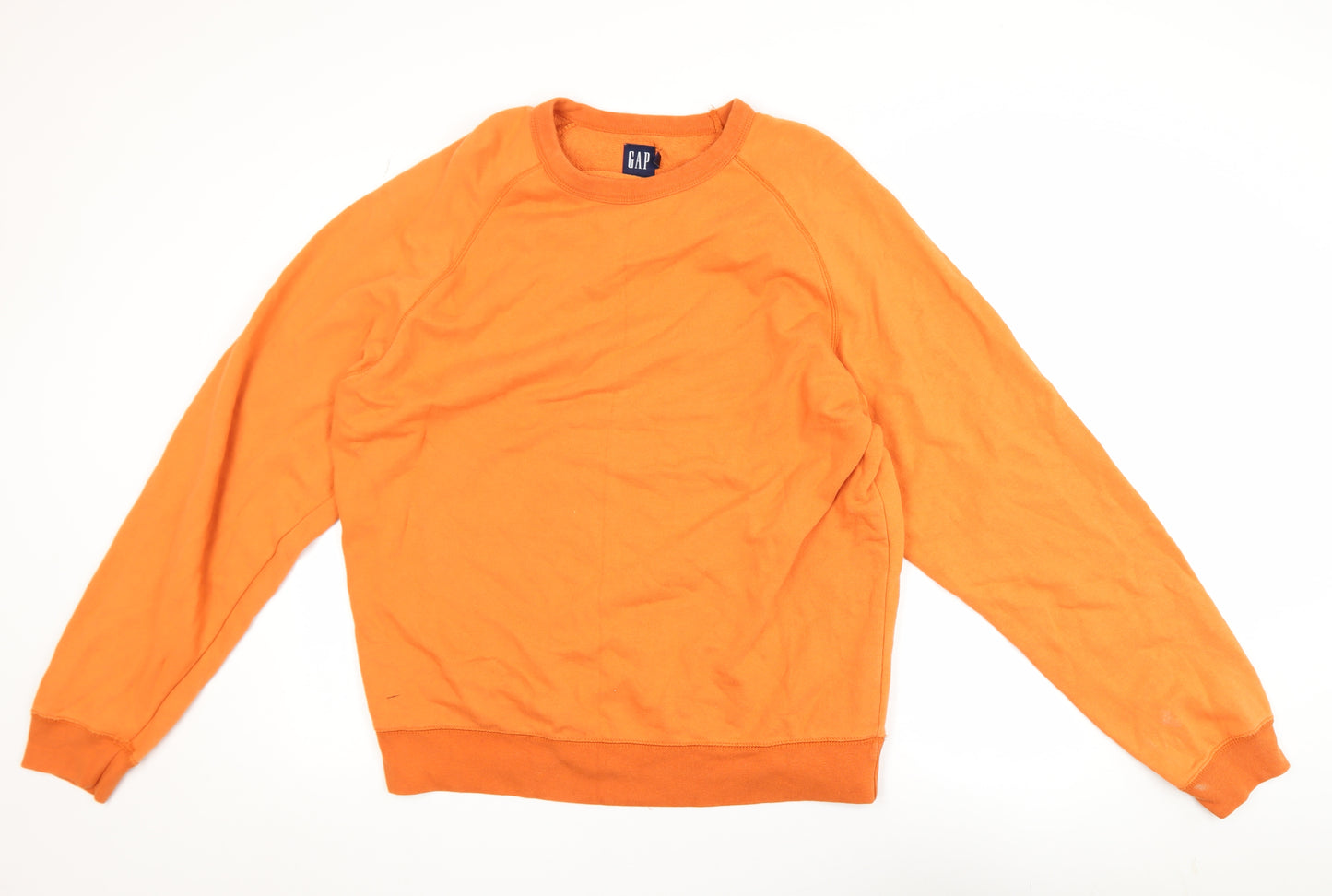 GAP Men's Orange XL Crew Neck Cotton Pullover Sweatshirt