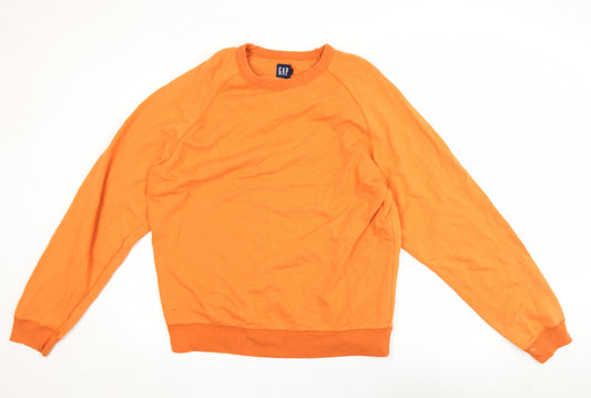 GAP Men's Orange XL Crew Neck Cotton Pullover Sweatshirt