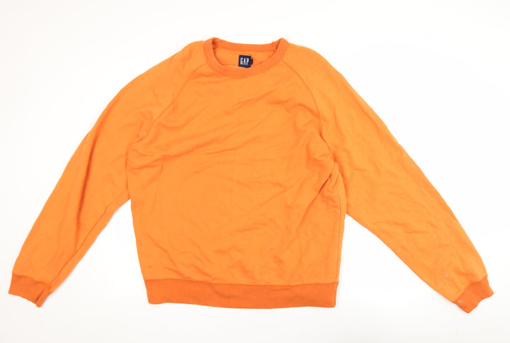 GAP Men's Orange XL Crew Neck Cotton Pullover Sweatshirt