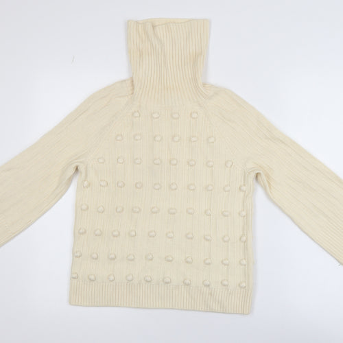 Somerset by Alice Temperley Women’s Ivory Roll Neck Wool Blend Jumper Size 10