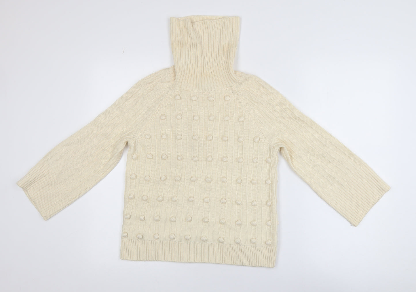 Somerset by Alice Temperley Women’s Ivory Roll Neck Wool Blend Jumper Size 10