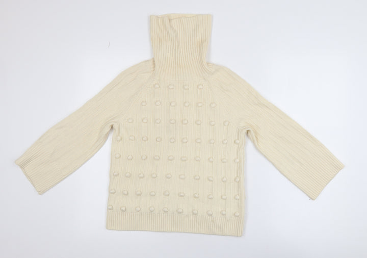 Somerset by Alice Temperley Women’s Ivory Roll Neck Wool Blend Jumper Size 10