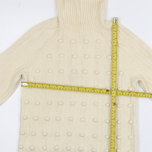 Somerset by Alice Temperley Women’s Ivory Roll Neck Wool Blend Jumper Size 10