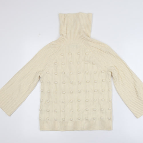 Somerset by Alice Temperley Women’s Ivory Roll Neck Wool Blend Jumper Size 10