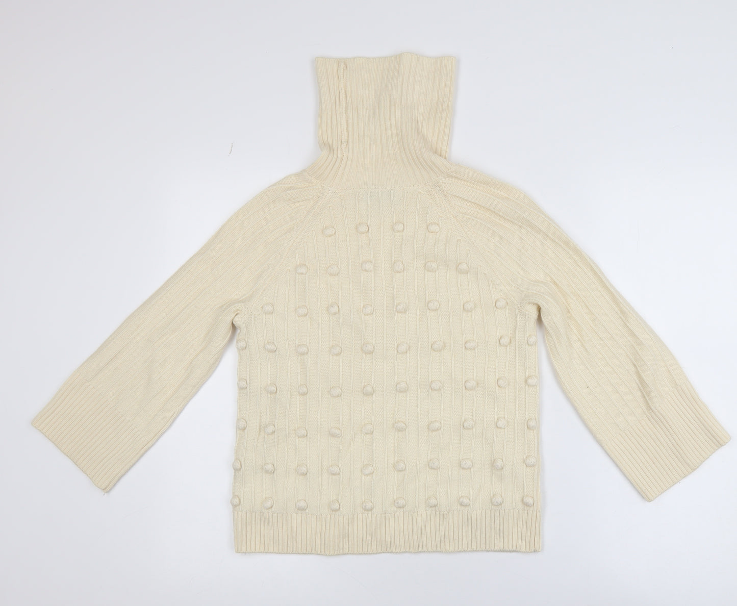 Somerset by Alice Temperley Women’s Ivory Roll Neck Wool Blend Jumper Size 10