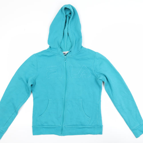 FILA Women’s Blue Full Zip Hooded Fleece Jacket Size S