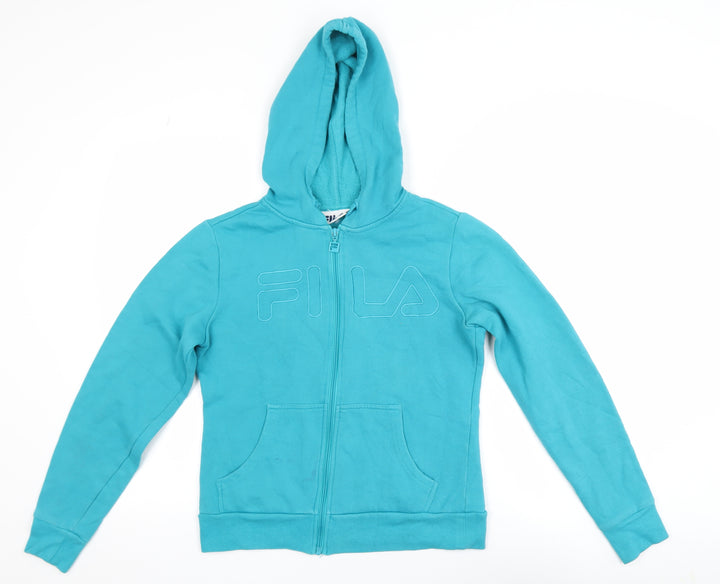 FILA Women’s Blue Full Zip Hooded Fleece Jacket Size S
