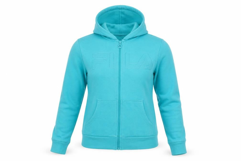 FILA Women’s Blue Full Zip Hooded Fleece Jacket Size S