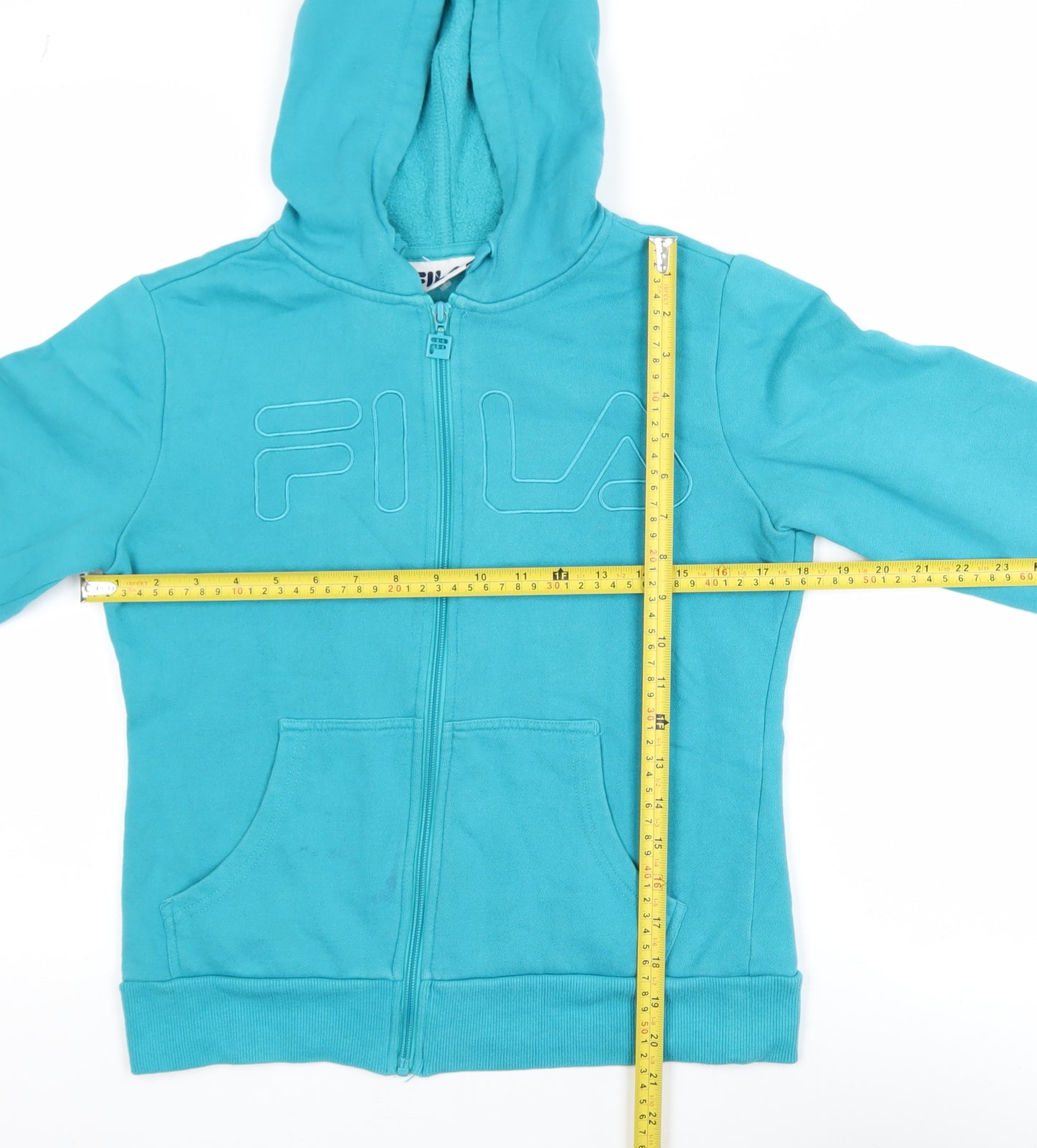 FILA Women’s Blue Full Zip Hooded Fleece Jacket Size S