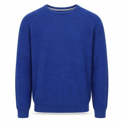Marks and Spencer Mens Blue Cotton Waffle Knit Jumper XL Regular Fit