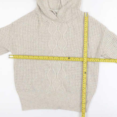 Next Women’s Beige Hooded Cable-Knit Jumper XS