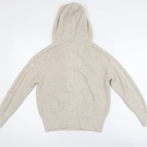 Next Women’s Beige Hooded Cable-Knit Jumper XS