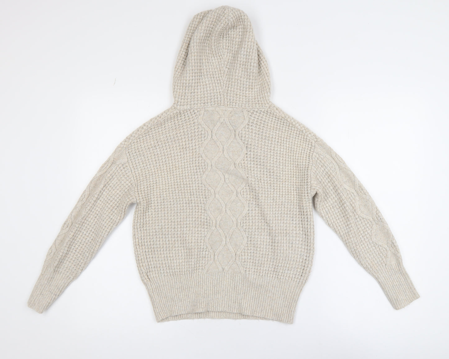 Next Women’s Beige Hooded Cable-Knit Jumper XS
