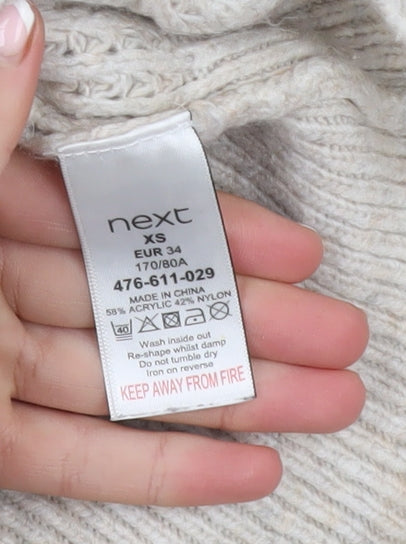 Next Women’s Beige Hooded Cable-Knit Jumper XS