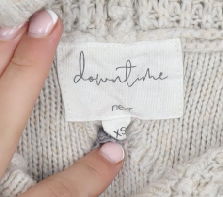 Next Women’s Beige Hooded Cable-Knit Jumper XS