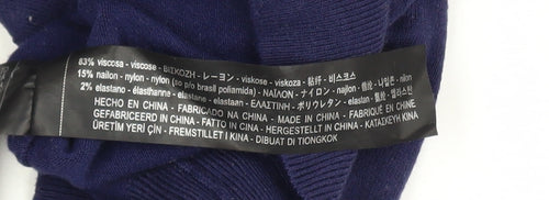 ZARA Women Blue Knit Pullover Jumper Size 8 Crew Neck