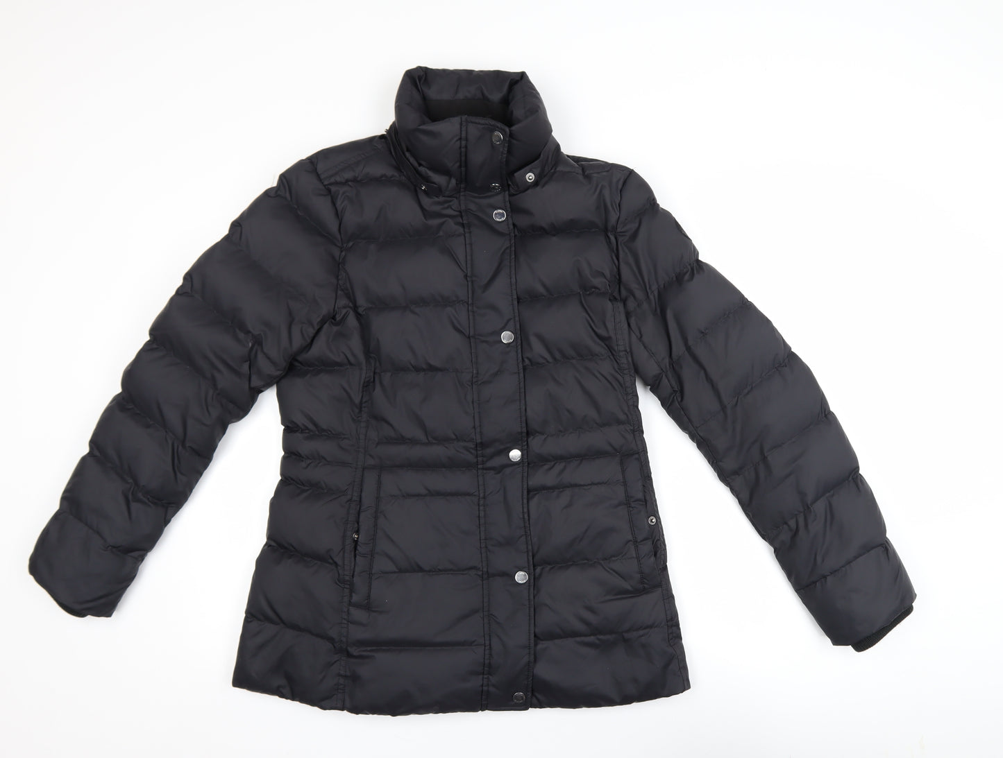 Tommy Hilfiger Women's Black Puffer Jacket Size S Mid-Length Winter Coat