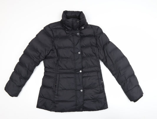 Tommy Hilfiger Women's Black Puffer Jacket Size S Mid-Length Winter Coat
