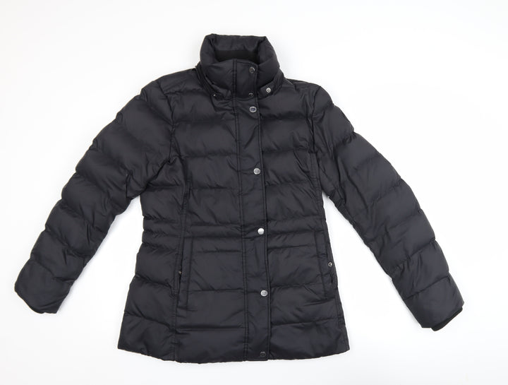 Tommy Hilfiger Women's Black Puffer Jacket Size S Mid-Length Winter Coat