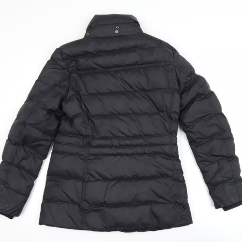 Tommy Hilfiger Women's Black Puffer Jacket Size S Mid-Length Winter Coat