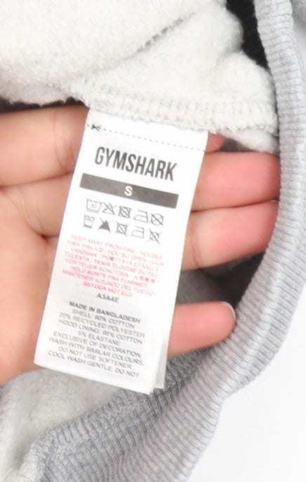 Gymshark Mens Grey Pullover Hoodie Size S Regular Fit Fleece Logo
