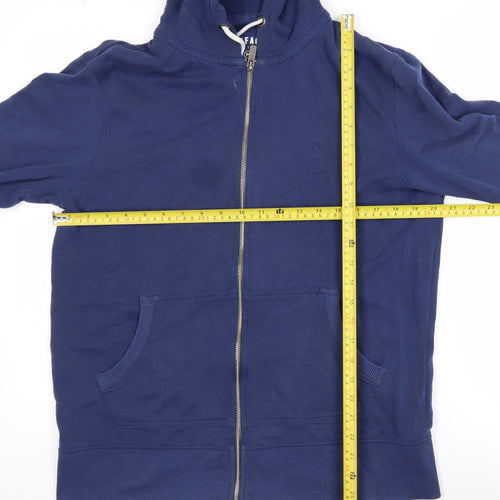 FatFace Mens Blue Full Zip Hooded Jacket Size M Cotton Blend