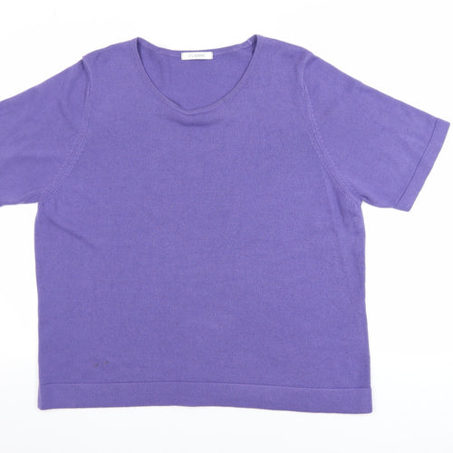 Marks and Spencer Women’s Purple Acrylic Short Sleeve Knit Top Size 20